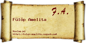 Fülöp Amelita névjegykártya